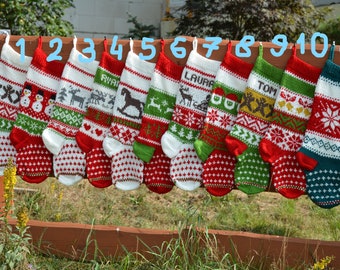 Personalized Christmas Stocking Hand Knitted  Christmas Gift Christmas Decoration