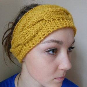 Knit Headband Ear Warmer Head Warmer Mustard Yellow image 3