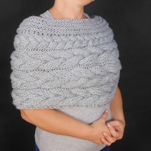 Cable Knitted Shawl Capelet Wedding Shrug Poncho Neck Warmer - Etsy