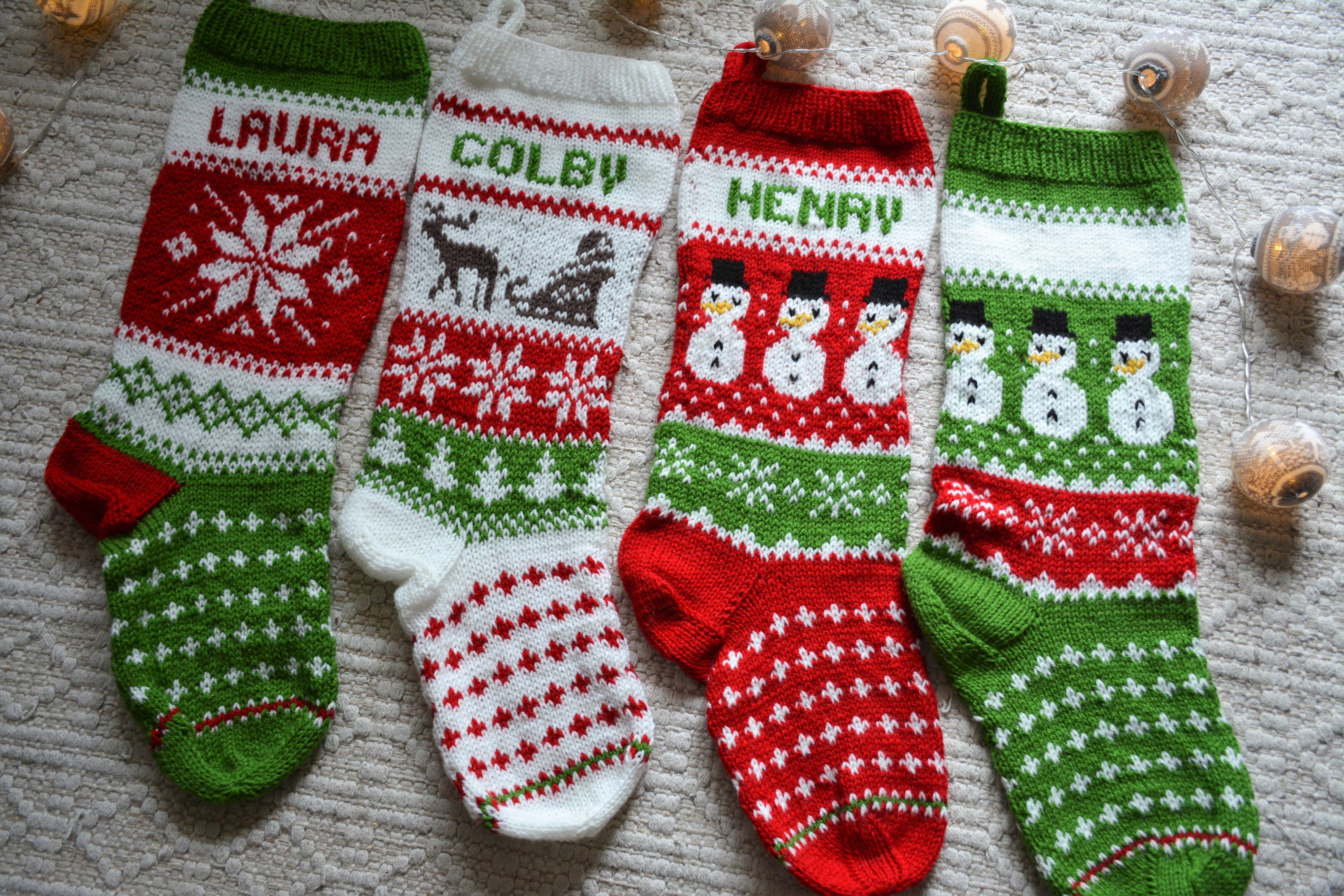 Personalized Christmas Stocking Hand Knitted Christmas Gift | Etsy