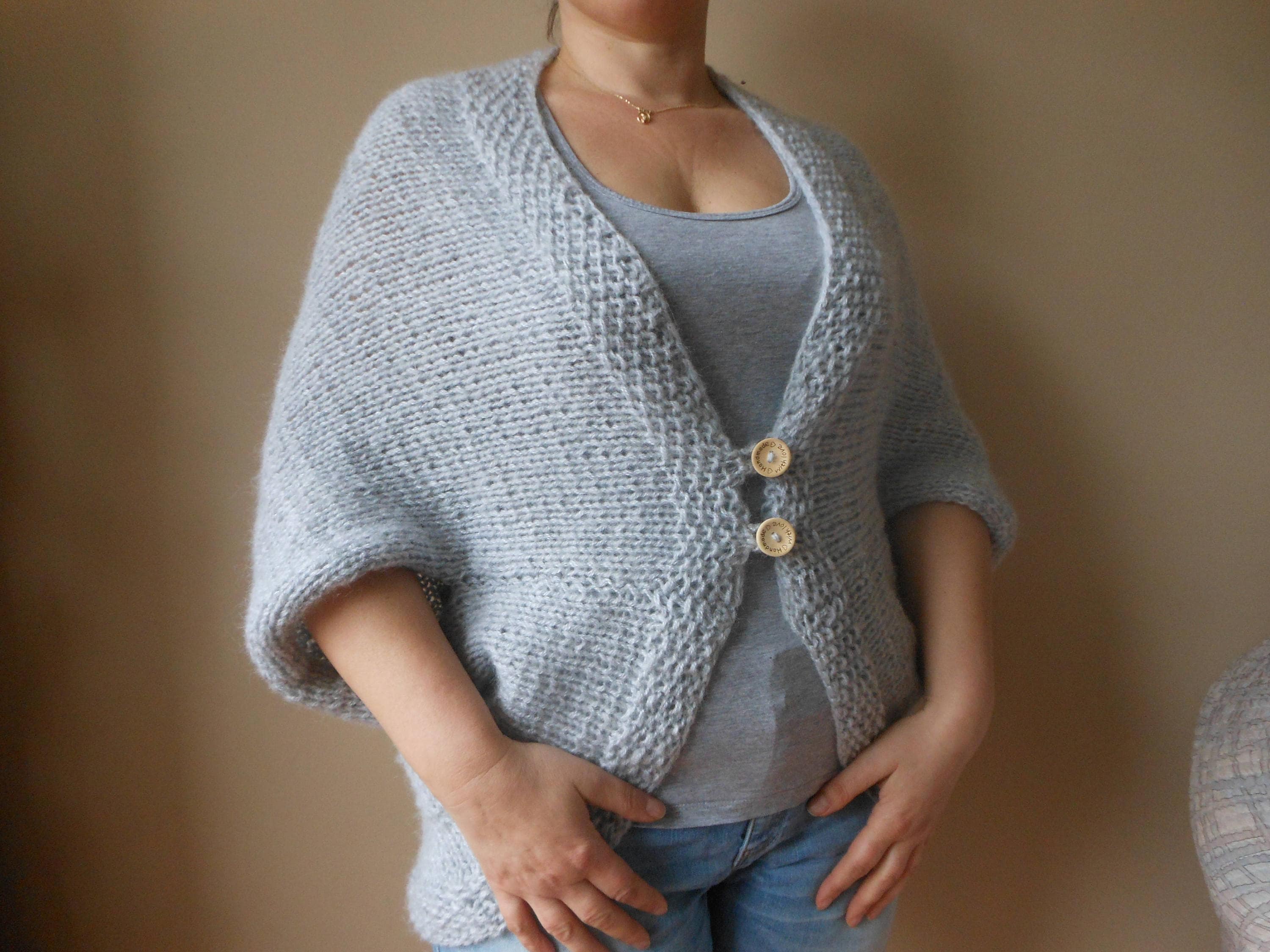 Oversized Blanket Sweater Hand Knit Cardigan Shrug Women's Etsy