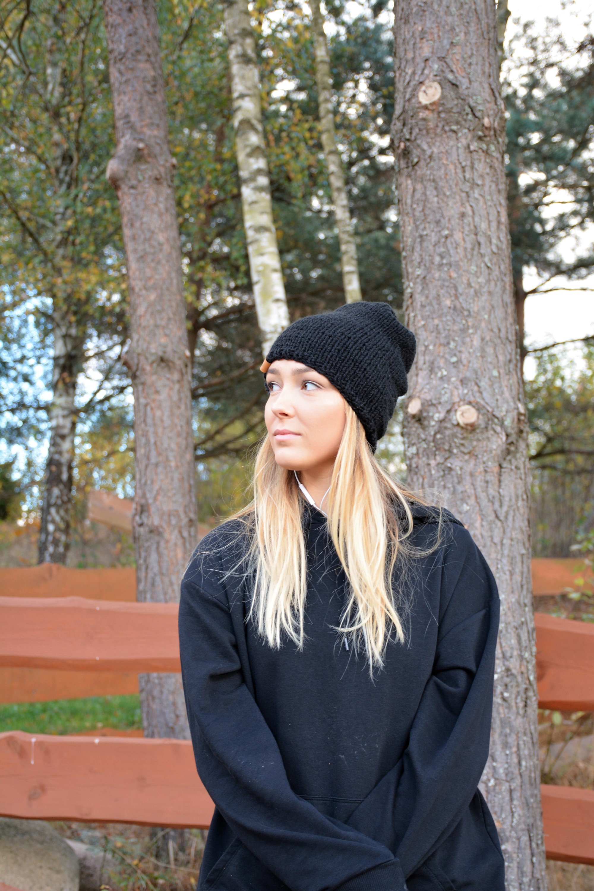 Handmade Chunky Knit Beanie Hat L XL Slouchy Acrylic Winter Cap Unisex CHAPEAU TRIBE Warm Soft Slouchy Winter Knitted Beanie Hat  main image 3