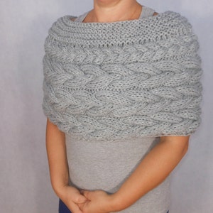 Cable Knitted Shawl Capelet Wedding Shrug Poncho Neck Warmer - Etsy