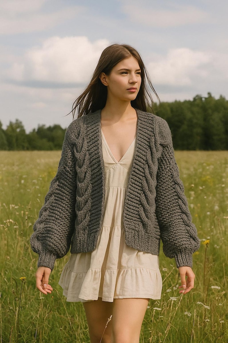 Handmade 100% Merino Wool Cardigan