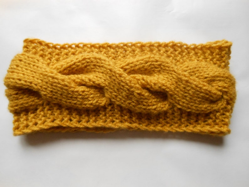 Knit Headband Ear Warmer Head Warmer Mustard Yellow image 4