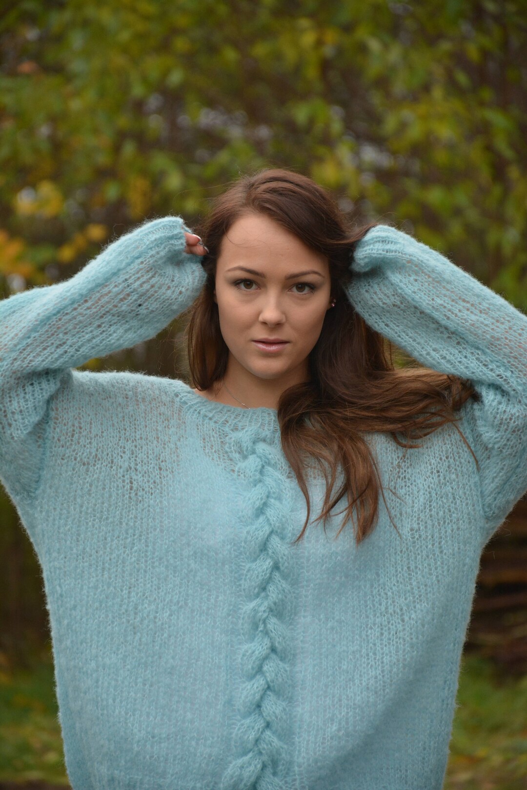 Oversized Hand Knit Sweater Alpaca and 