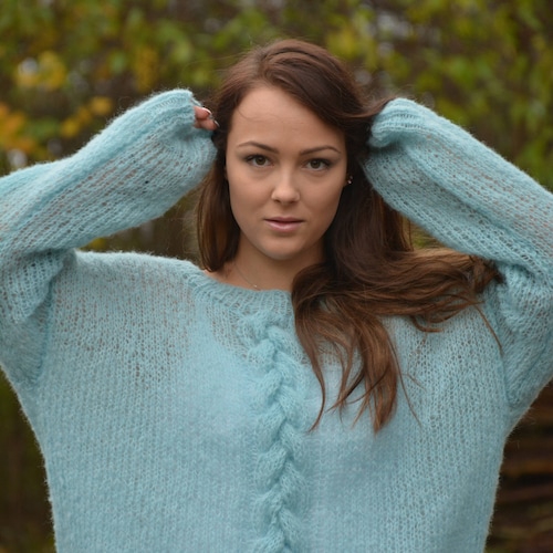 Oversized Hand Knit Sweater Alpaca and 