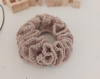 Handmade Crochet Scrunchie – 100% Cotton Hair Tie or Bracelet / Eco-Friendly Hair Accessory / Sustainable Gift