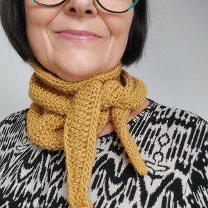 Hand Knit Mustard Yellow Mini Scarf - Soft Acrylic Sophie Scarf - Etsy