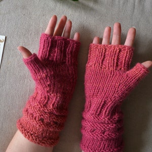 Handgestrickte Fingerlose Handschuhe Handschuhe rosa Farben Fingerlos lange Fingerlose Armwärmer Winterhandschuhe