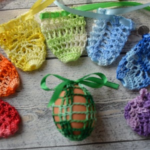 Crochet Easter Egg Cover, Set of 8 Hand Crocheted Easter Eggs Easter Decoration Rainbow Colors