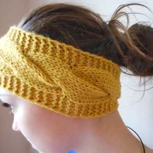 Knit Headband Ear Warmer Head Warmer Mustard Yellow image 1