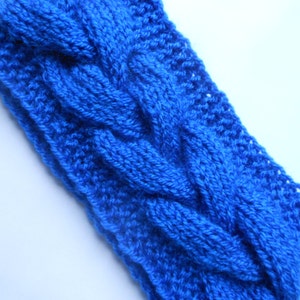 Knit Cable Headband Ear Warmer Head Warmer Cobalt Choose Color image 2