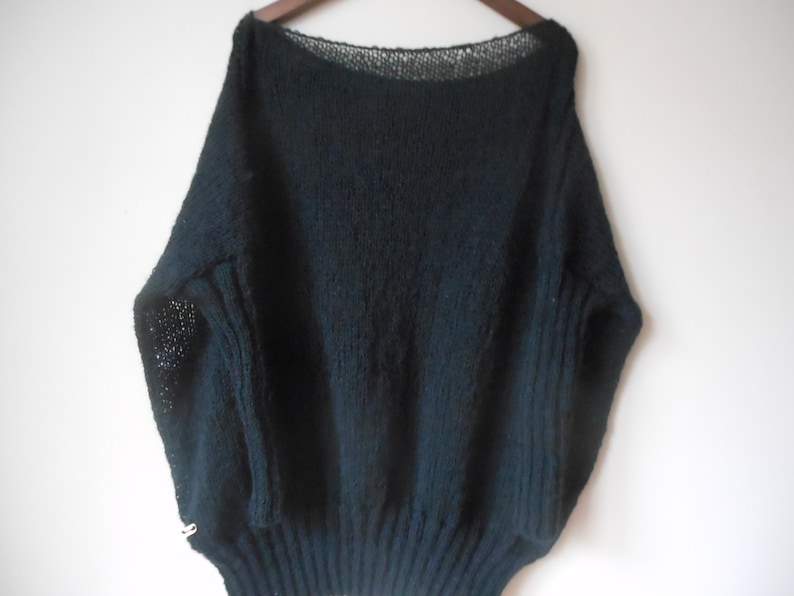 Oversizowy sweter z dzianiny plus size Tunika Loose Knit Damski sweter czarny image 5