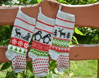 Personalized Christmas Stocking Hand Knitted  Christmas Gift Christmas Decoration