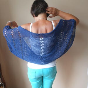 Knitted Shrug Bolero Summer Shrug Lace Knitted Dark Blue Navy - Etsy
