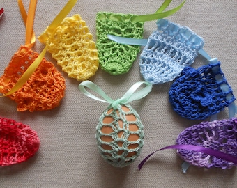 Crochet Easter Egg Cover, Set of 8 Hand Crocheted Easter Eggs Easter Decoration Rainbow Colors