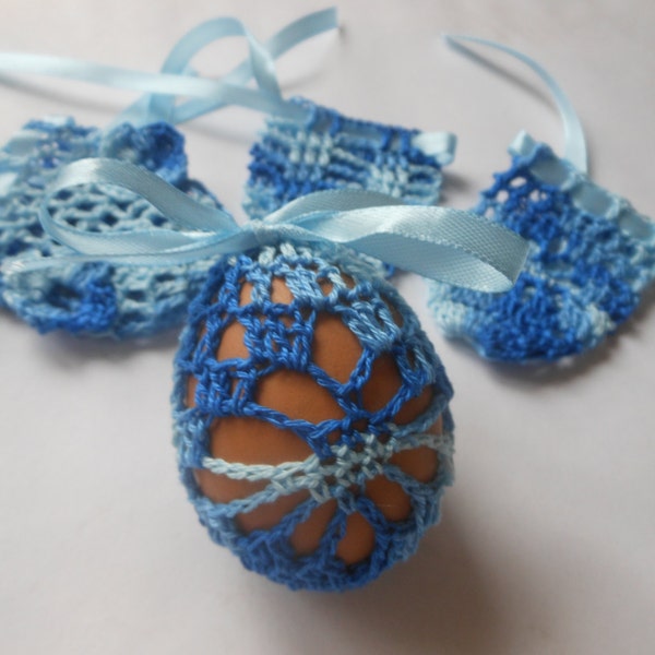 Crochet Easter Egg Cover Cozy, Set of 4 Hand Crocheted Easter Eggs Easter Decoration