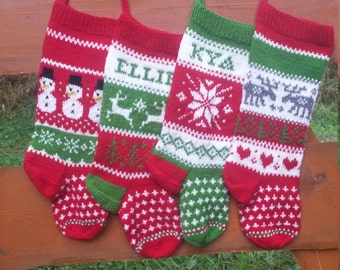 Personalized Christmas Stocking Hand Knitted  Christmas Gift Christmas Decoration