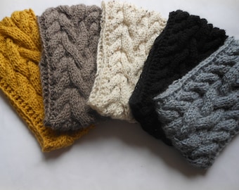 Cable Hand Knit Headband  Ear Warmer Head Warmer Choose Color