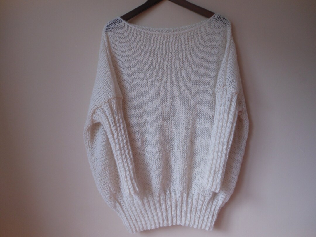 Oversized Plus Size Hand Knit Sweater Tunic Loose Knit Women s Sweater