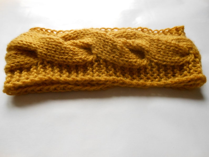 Knit Headband Ear Warmer Head Warmer Mustard Yellow image 5