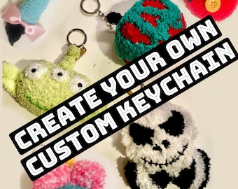 Fluffy Mickey bag charm / Mouse ears /Disney plush keychain / Disney inspired key chain / mickey charm / Disney plush / bag charm