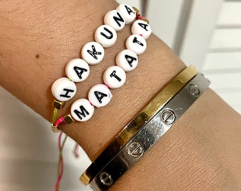 Lion king bracelet | hakuna matata |  Disney inspired lion king bracelet | letter bead bracelets