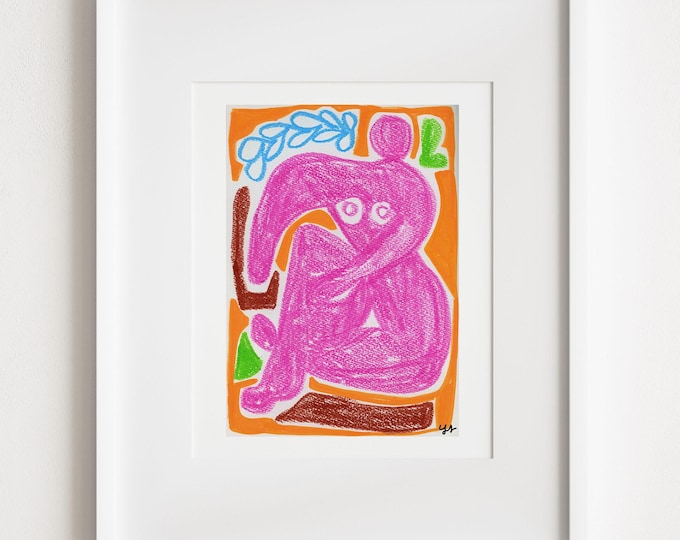 Pink Glowing Venus Print – Contemporary Figurative Art Print – Modern Goddess Illustration – Feminine Energy Artwork