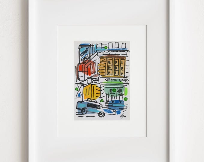 The Strand - Print and Framed - New York City Manhattan Illustration