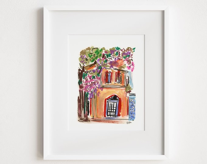 Print Coyoacán Mexico City - Watercolor Urban Sketch