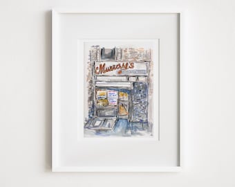 Murray's Sturgeon Shop Watercolor Print: Upper West Side, NYC Storefront