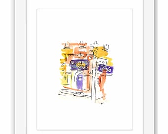 Cafe Wha Greenwich Village - Watercolor New York City Urban Sketch -