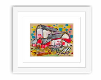 Buck's County Playhouse Print: New Hope PA Watercolor Illustration