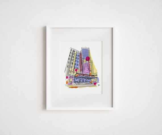 Radio City Music Hall Print – NYC Mixed Media Architecture Art
