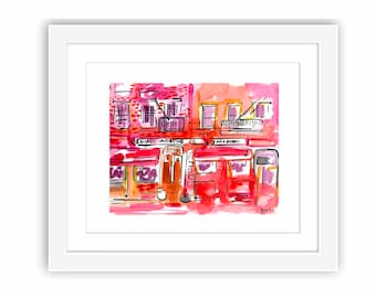 Sahadi's Brooklyn Watercolor Print: New York City Urban Sketch