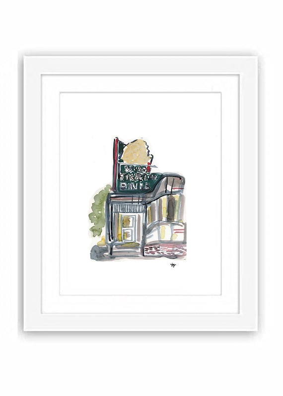 West Taghkanic Diner - Print and Framed - Hudson Valley New York State Watercolor