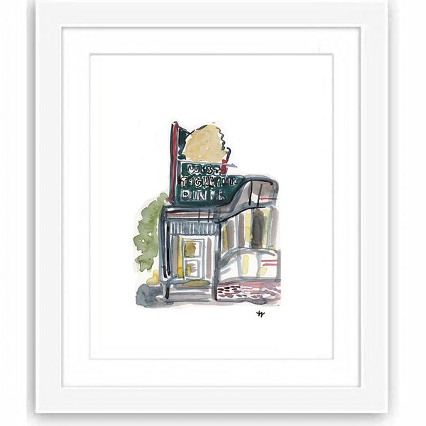 West Taghkanic Diner - Print and Framed - Hudson Valley New York State Watercolor