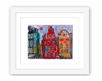 Gamla Stan Stortorget in Stockholm  - Printed and Framed - Travel Illustration Painting Europe Old Square Urban Sketch