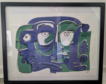 Original Limited Silkscreen Print 6/7 - Printmaking on Paper - Abstract Illustrative Figurative Woman Face