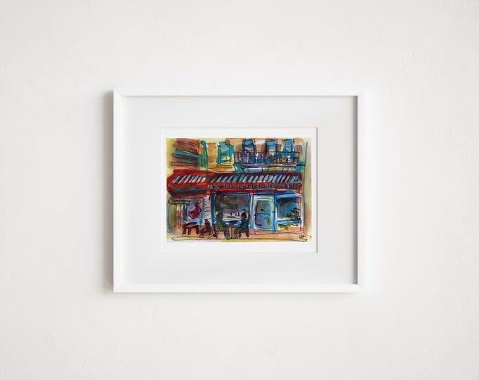 Hungarian Pastry Shop Watercolor Print: Morningside Heights, NYC