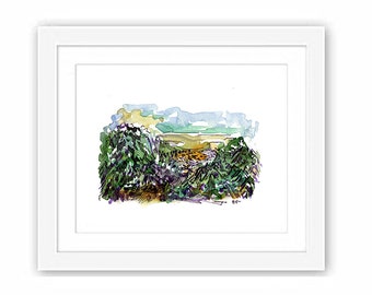 Print Catskills New York View - Upstate Hudson Valley Catskills Illustration