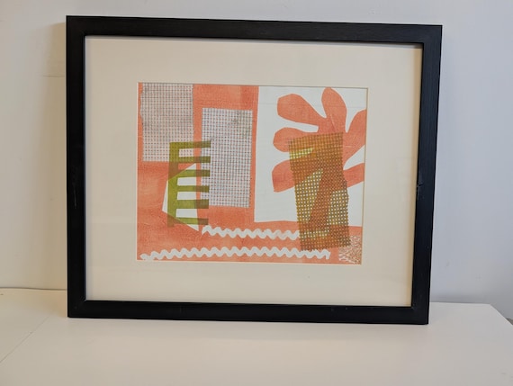 Original Monotype Print  - Trees on the Edge - Original Printmaking works