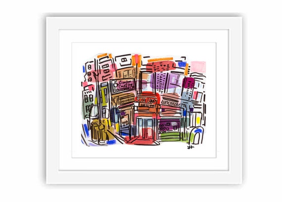 Lexington Candy Shop Luncheonette Upper East Side Storefront - Print and Framed - New York City Manhattan Old New York Classic Diner