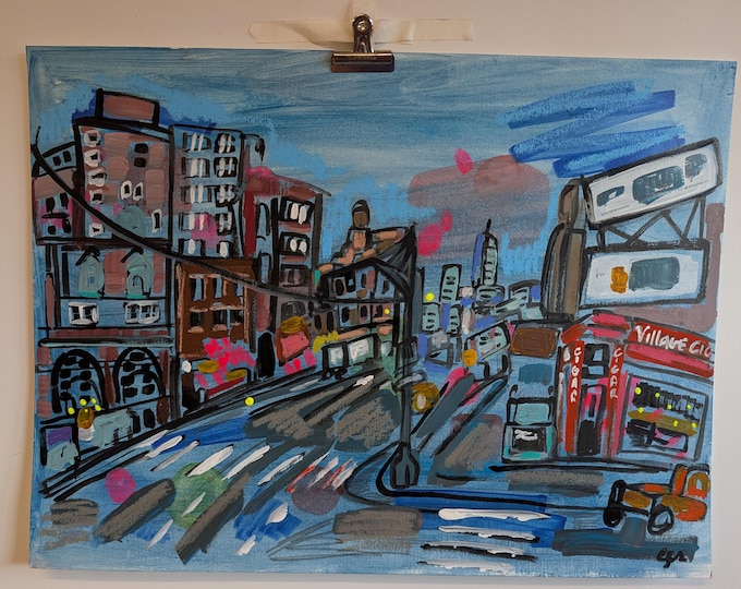 Original Work Looking Down 7th Avenue (24 wide by 18 high )