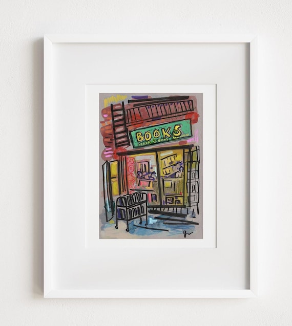 Mercer Street Books, NYC Storefront Watercolor Print