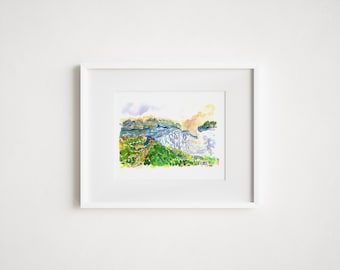 Niagara Falls Watercolor Print: New York State Illustration
