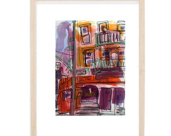Print Lombardi's Pizza Spring Street - Illustration Watercolor Painting NYC Illustration