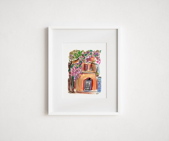 Print Coyoacán Mexico City - Watercolor Urban Sketch