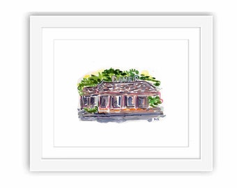 Print Phoenicia Diner Catskills New York State Watercolor - Hudson Valley and the Catskills